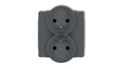 DECO Soft Gniazdo podwójne z/u do ramki grafitowy mat 28DGPRSO-2zp