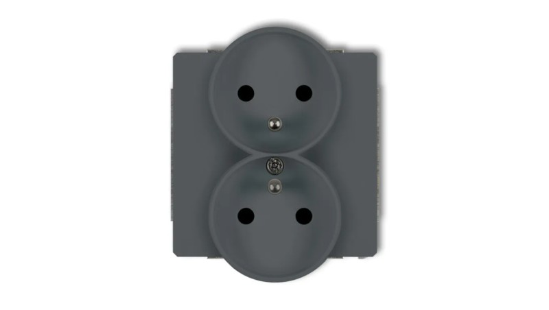 DECO Soft Gniazdo podwójne z/u do ramki grafitowy mat 28DGPRSO-2zp DECO Soft Gniazdo podwójne z/u do ramki grafitowy mat 28DGPRSO-2zp