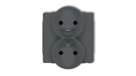 DECO Soft Gniazdo podwójne z/u do ramki grafitowy mat 28DGPRSO-2zp