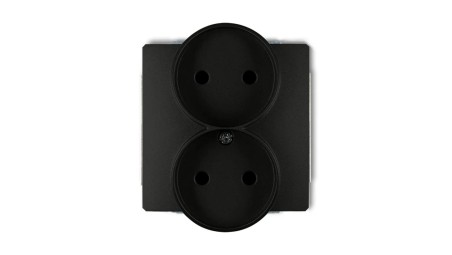 DECO Soft Gniazdo podwójne b/u do ramki czarny mat 12DGPRSO-2p