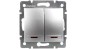 DOMO Łącznik dwugrupowy świecznikowy z LED szybkozłączka 10AX 250V srebrny 011120243 24843