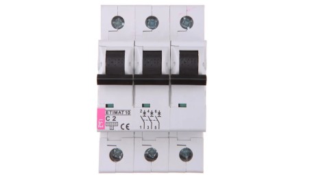 Wyłącznik nadprądowy 3P C 2A 10kA AC ETIMAT10 002135708
