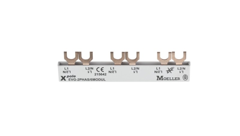 Szyna łączeniowa 2P 63A 10mm2 widełkowa (6 mod.) EVG-2PHAS/6MODUL 215642 Szyna łączeniowa 2P 63A 10mm2 widełkowa (6 mod.) EVG-2PHAS/6MODUL 215642