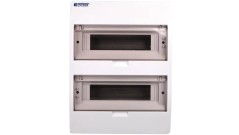 Rozdzielnica modułowa 2x12 natynkowa IP40 z klapką dymną, szyną N+PE S-24+SZYBKA+N+PE 800601 ENE-00354