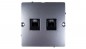 Simon Basic Gniazdo telefoniczne podwójne 2xRJ11 stal inox BMTF2.02/21