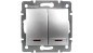 DOMO Łącznik dwugrupowy świecznikowy z LED szybkozłączka 10AX 250V srebrny 011120243 24843
