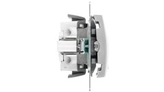 DOMO Łącznik dwugrupowy świecznikowy z LED szybkozłączka 10AX 250V srebrny 011120243 24843