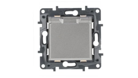 Niloe Step Gniazdo zasilające 2P+Z IP44, zaciski automatyczne, z przesłoną stalowy 863436