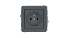 DECO Gniazdo pojedyncze z/u 2P+Z grafitowy mat 28DGP-1zp