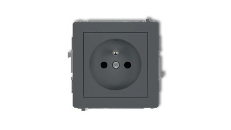 DECO Gniazdo pojedyncze z/u 2P+Z grafitowy mat 28DGP-1zp