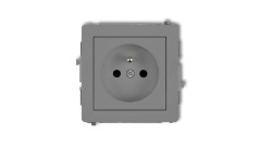 DECO Gniazdo pojedyncze z/u 2P+Z szary mat 27DGP-1zp