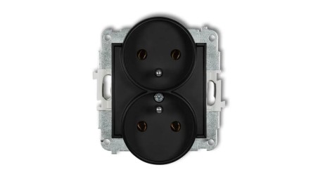 MINI Gniazdo podwójne z/u czarny mat 12MGPR-2z