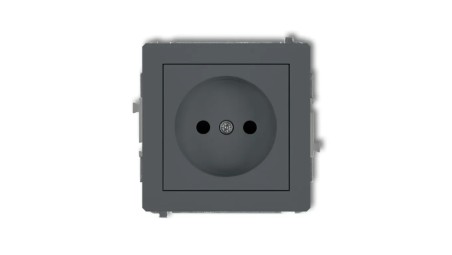 DECO Gniazdo pojedyncze b/u grafitowy mat 28DGP-1p