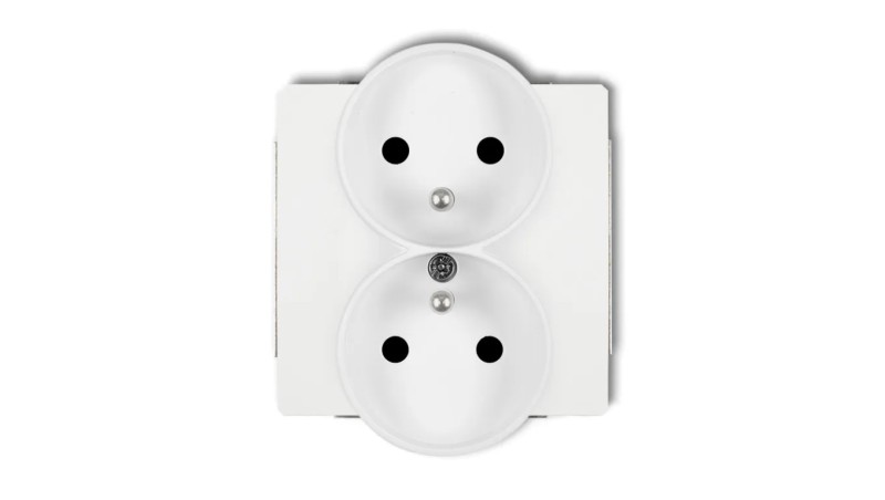 DECO Soft Gniazdo podwójne z/u do ramki biały DGPRSO-2zp DECO Soft Gniazdo podwójne z/u do ramki biały DGPRSO-2zp