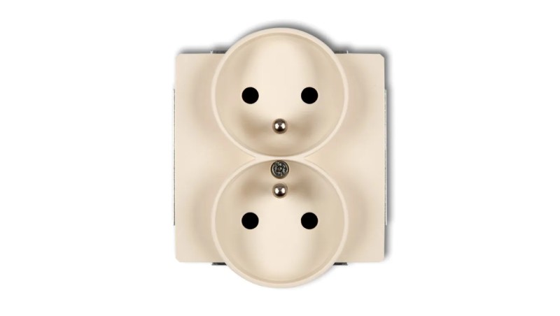 DECO Gniazdo podwójne z/u beżowy 1DGPR-2zp DECO Gniazdo podwójne z/u beżowy 1DGPR-2zp