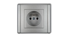 FLEXI Gniazdo pojedyncze z/u 2P+Z srebrny metalik 7FGP-1zp