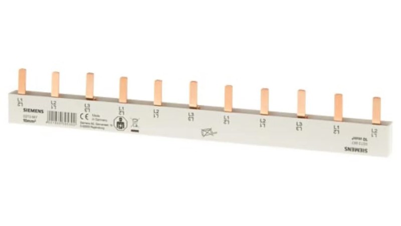 Szyna łączeniowa 3P 10mm2 sztyftowa 11 modułowa (dla RCCV 3+N z lewej strony) pełna izolacja 5ST3667 Szyna łączeniowa 3P 10mm2 sztyftowa 11 modułowa (dla RCCV 3+N z lewej strony) pełna izolacja 5ST3667