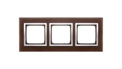 Simon 54 Nature Ramka potrójna drewno SREBRNE WENGE DRN3/84