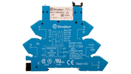 Przekaźnikowy interfejsowy 6,2mm, 1P 6A 24V DC, Zaciski PUSH IN,38.61.7.024.0050