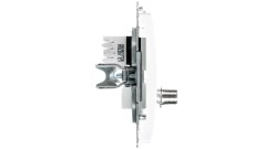 Simon Basic Gniazdo antenowe typu F + komputerowe RJ45 kat.6 białe BMAFRJ45.01/11