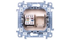 Simon 10 Gniazdo komputerowe pojedyncze RJ45 kat.6 kremowy C61.01/41