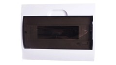 Rozdzielnica modułowa tworzywo 1x12 natynkowa IP40 IK06 N+PE II klasa drzwi transparentne szare DB112S 1X12P/SMD biały 3833