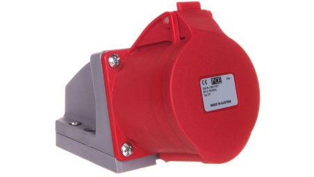 Gniazdo stałe 32A 7P 400V czerwone IP44 127-6V