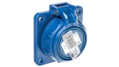 Gniazdo tablicowe /pokrywa na zawiasach/ 10/16A 2P+Z 230V /75x75/ niebieskie IP68 NAUTILUS 20342-8b