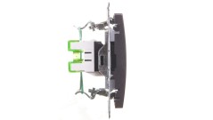 IMPRESJA Gniazdo komputerowe pojedyncze RJ45 kat.5e MMC antracyt GPK-1Y/K/m/50