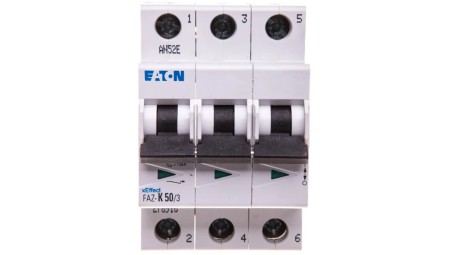 Wyłącznik nadprądowy 3P K 50A 15kA AC FAZ K50/3 278916