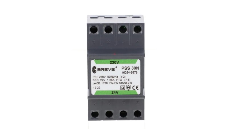 Transformator modułowy PSS 30N 230/24V 30VA 1,25A na szynę DIN 16024-9879