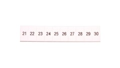 Oznacznik do złącz szynowych, opisówka ZB 5 numerowana od 21-30 kolor biały /10szt./