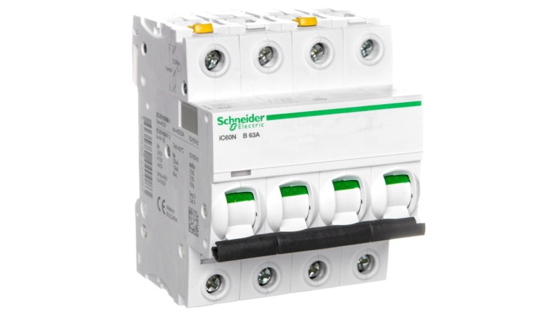 Wyłącznik nadprądowy 4P B 63A 6kA AC iC60N-B63-4 A9F03463 Wyłącznik nadprądowy 4P B 63A 6kA AC iC60N-B63-4 A9F03463