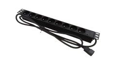 Listwa zasilająca rack 19 cali PDU gniazdo 9 x CEE 7/5 wtyk IEC320 C14