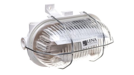 Oprawa kanałowa OVAL 1x60W E27 IIkl. 230V IP44 z siatką metal., biała 321177/EU