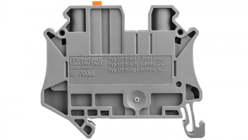 Złączka przelotowa 2-przewodowa z odłącznikiem nożowym 6mm2 szara UT 6-MT P/P 3064072 /50szt./