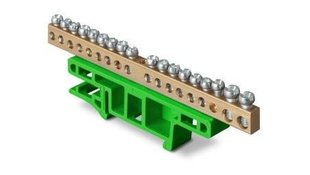 Listwa zaciskowa na szynę 18-torowa zielona TH35 LZ-18/N 0922-01