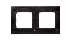Simon 54 Premium Ramka podwójna metalowa złoto DR2/66