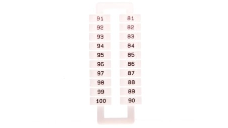 Oznacznik do złączek szynowych EURO 2,5-70mm2 /81-100/ biały 43192 (nadruk 81-100)/1 blister=20 szt/