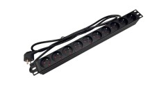 Listwa zasilająca rack 19 cali PDU gniazdo 10 x CEE 7/5 wtyk CEE 7/7