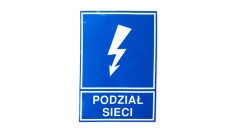 Tabliczka /znak ostrzegawczy/ TZI 148x210 /PODZIAŁ SIECI/ E04TZ-01041141600 /10szt./