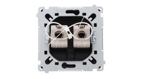 Simon Basic Gniazdo komputerowe RJ45, kat. 6, podwójne ekranowane z przesłoną przeciwkurzową (moduł). czarny BM62E.01/49