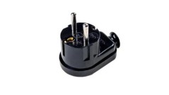 Wtyczka kątowa 16A 2P+Z Uni-Schuko 250V czarna WT-16U