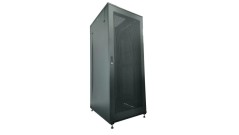 Szafa serwerowa rack 19 cali 42U 600x1000, drzwi szklane, kolor czarny FLAT PACK