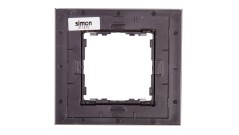 Simon 82 Ramka pojedyncza szklana szara/ ramka pośrednia grafit 82817-35