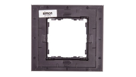 Simon 82 Ramka pojedyncza szklana szara/ ramka pośrednia grafit 82817-35