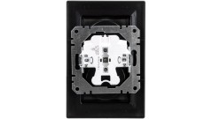 Gniazdo 2x2P+PE Asfora antracyt z ramką EPH9800271