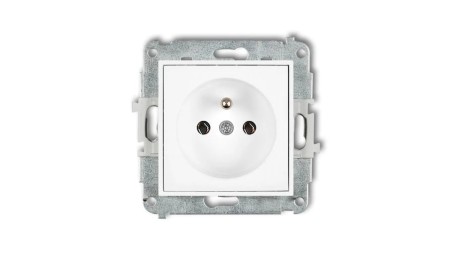 ICON Mechanizm gniazda pojedynczego z uziemieniem 2P+Z (bez przesłon torów prądowych) biały mat 25IGP-1z