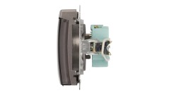 Simon Basic Gniazdo bryzgoszczelne z/u IP44 z klapką dymną stal inox BMGZ1B.01/21a