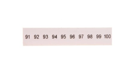 Oznacznik do złącz szynowych, opisówka ZB 5 numerowana od 91-100 kolor biały /10szt./